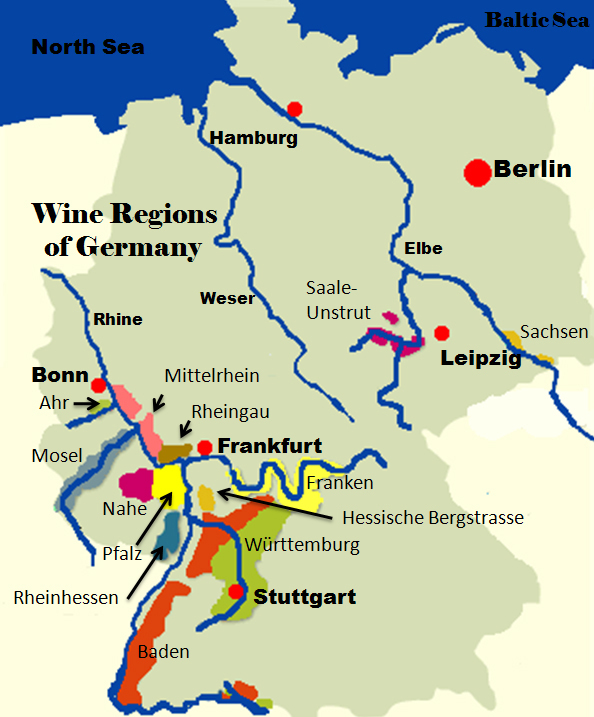 Germany Wine Regions Map Printable